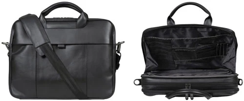 Dell Deluxe Black Leather 15.6" für ~23€ - Laptoptasche