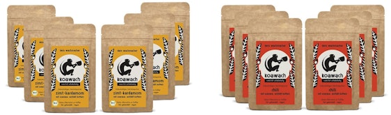 6 x Bio-Koawach für 20€ - Bio, vegan und fair gehandelter Kakao mit Zimt + Kardamom - MHD 02.12.2016-05.01.2017!