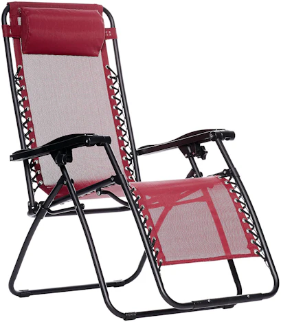 AmazonBasics faltbarer Zero-Gravity Garten-Liegestuhl, Burgunderrot 36,33 Euro bei Amazon