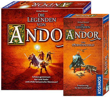 Brettspiel Die Legenden von Andor + Erweiterung Der Sternenschild für 31€