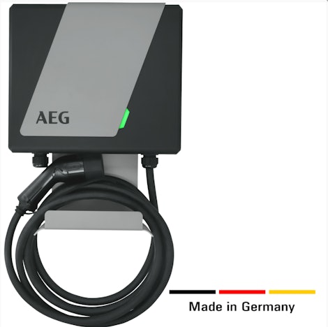 Wallbox 11 KW AEG für 329€ - Ladestation mit Typ 2 Stecker & 5m Ladekabel, ohne FI-Schalter