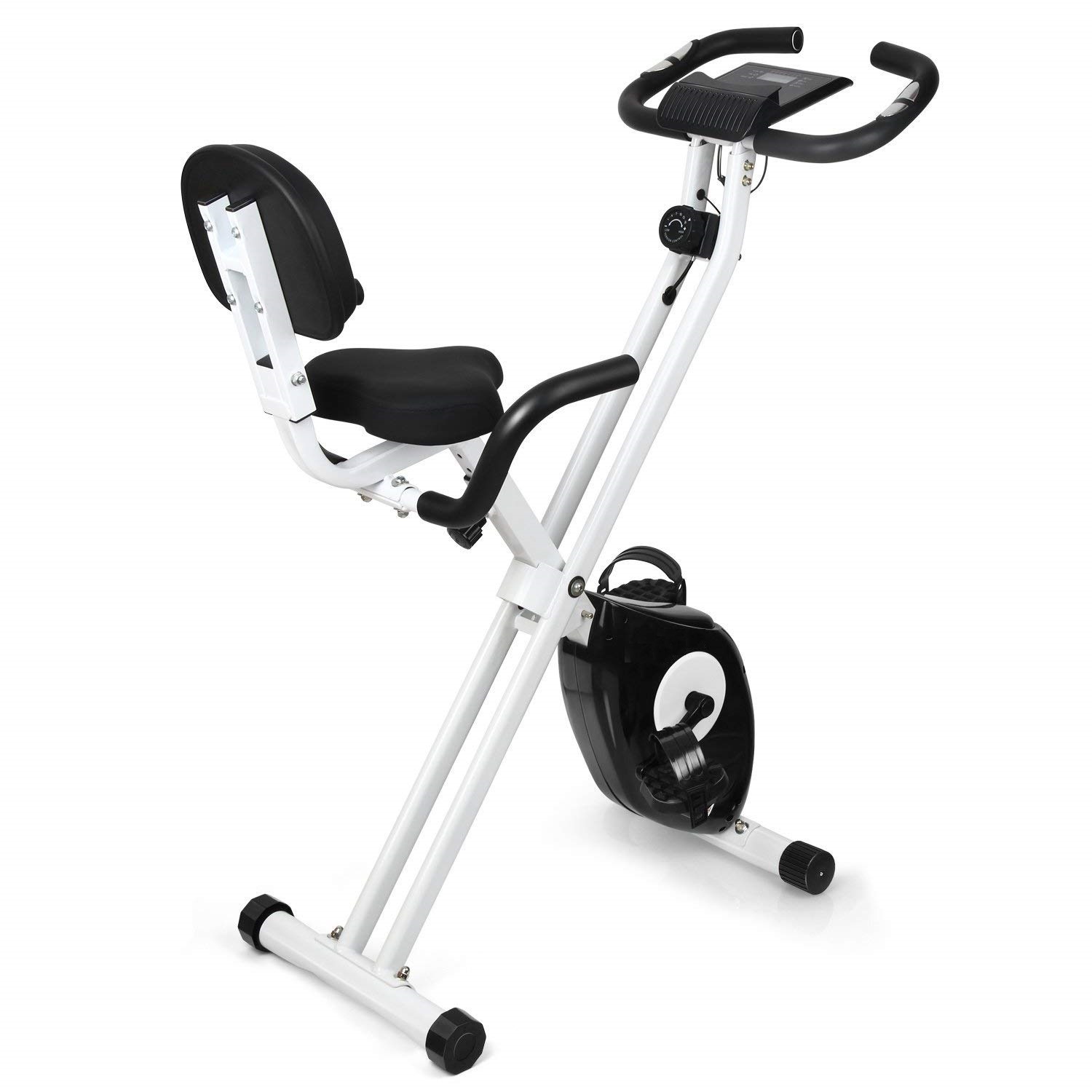 Heimtrainer Fitnessbike faltbares F-Bike mit Handpuls-Sensoren Fitness Fahrradtrainer