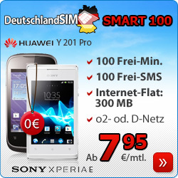 1 von 3 Smartphones Gratis + 100 Min + 100 SMS + InternetFlat ab 7,95€