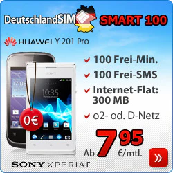 1 von 3 Smartphones Gratis + 100 Min + 100 SMS + InternetFlat ab 7,95€