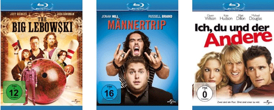 3-für-21€ Blu-ray-Aktion bei Amazon - The Big Lebowski, Männertrip und Ich, du und der Andere zusammen für 21€