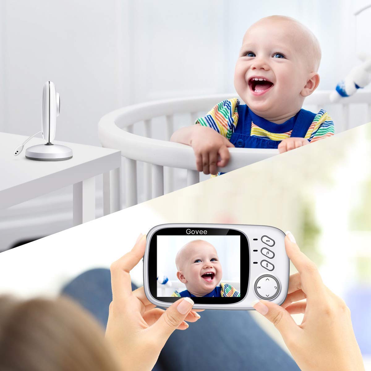 Baby Monitor 3,2 Zoll 2,4 GHz Wireless weit mit Digitalkamera &amp; Infrarot Nachtsicht