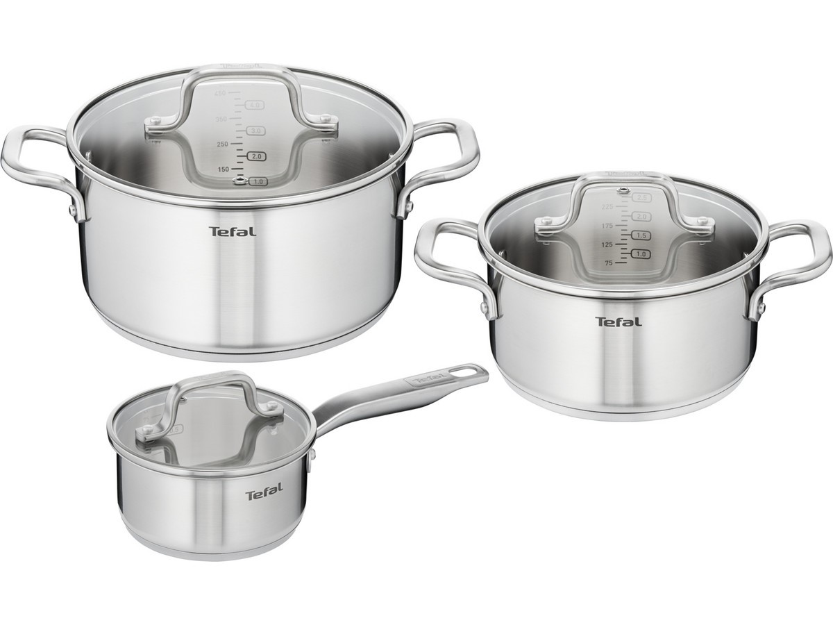 Tefal Virtuoso Topfset für 66€ - mit Deckel, Ø 20, 24 und 16cm