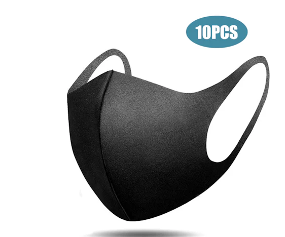 10X Schwarz Mundschutz Maske,Fashion Unisex