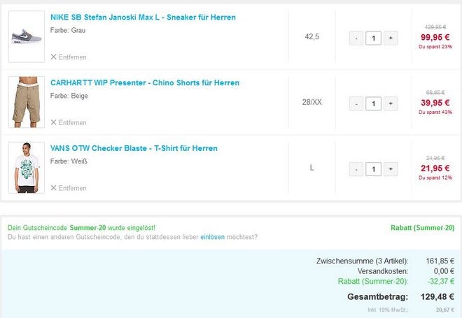 warenkorb planet sports