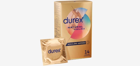 14er-Pack Durex Natural Feeling Kondome für 15€ – latexfreie Kondome mit anatomischer Easy-On-Form