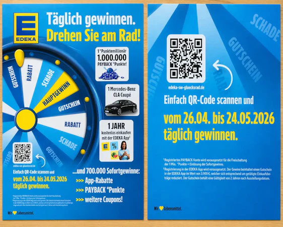 đĄ EDEKA SĂŒdwest GlĂŒcksrad â tĂ€glich drehen & gewinnen! đĄ