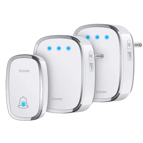 Wasserdichtes Funkklingel Set mit 1 Sender und 2 Plug-in Empfänger, 300m Reichweite