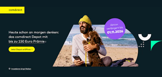 Prämie sichern! 💼 comdirect Depot-Aktion mit bis zu 150€ Prämie & 3 Jahre für 3,90€ traden 📈