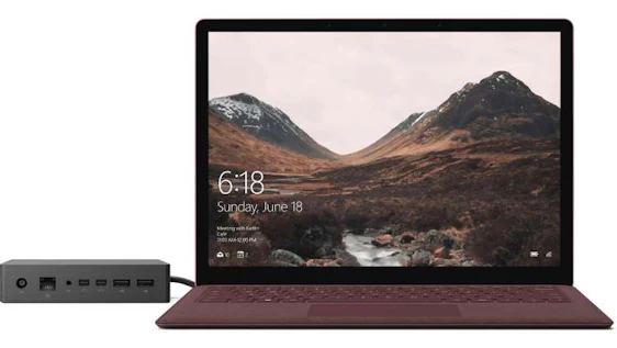 Microsoft Surface Laptop inkl. Dockingstation ab 1.040€ - 13,5'' 2256x1504 IPS Touch-Display mit i5-7200U, 8GB RAM, 256GB SSD