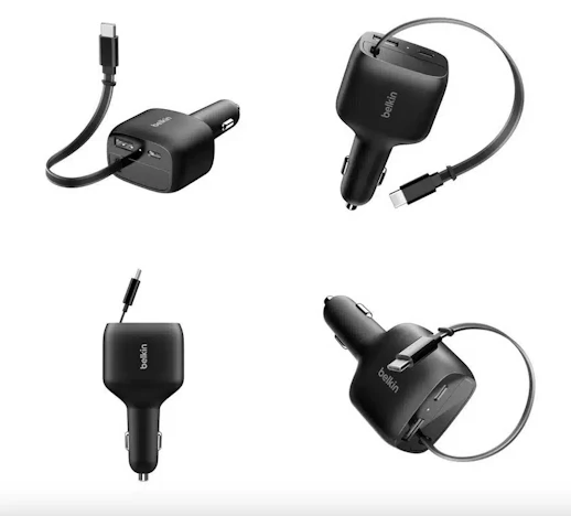 Belkin BoostCharge Kfz-Ladegerät mit einziehbarem Kabel (75 W) für 23,46€ (Abholung) statt 27,44€ (mit Versand)