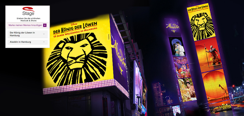 Stage Musical-Tickets bei Vente-Privee ab 50€ – Aladdin oder Der König der Löwen in Hamburg *Update*