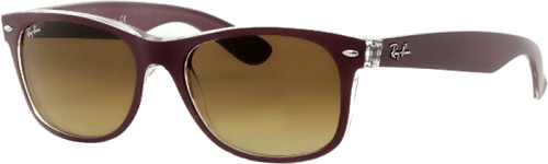 Aktion: Ray-Ban New Wayfarer RB2132 6054 85 (top matte bordeaux on transparent/brown gradient) 24,01€ günstiger