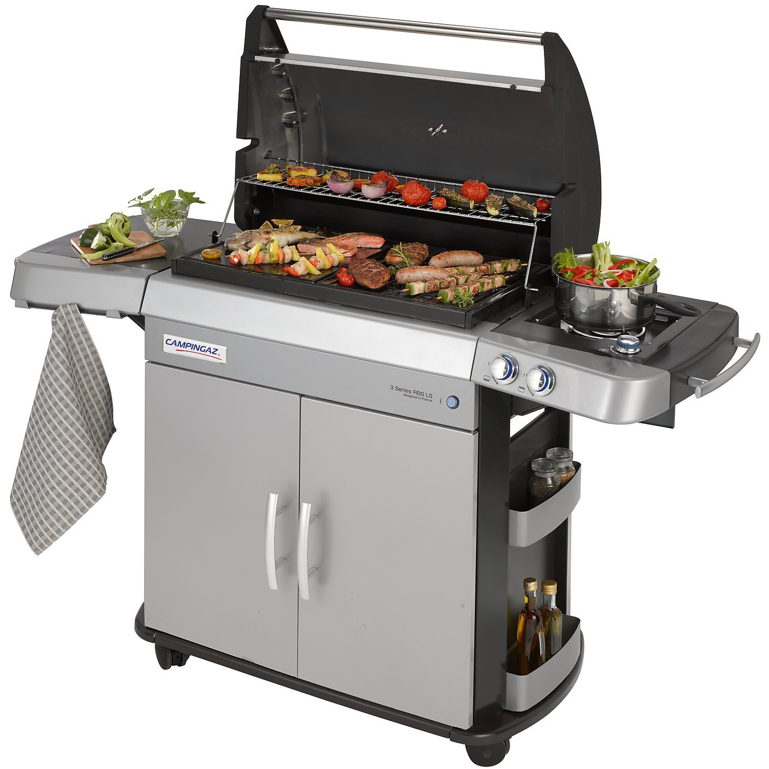 Campingaz 3 Series RBS LS für 433,9€ - Gasgrill mit 11,7 kW, zweiteilige Grillfläche, Grillwanne spülmaschinengeeignet, CMS fähig