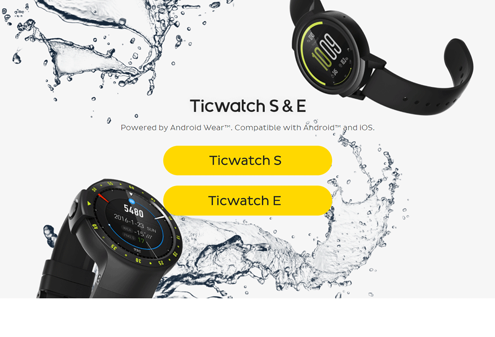 Ticwatch E Smart Uhr für 127.79€ - 1.4"  Musik GPS WIFI  langer Akkulaufzeit