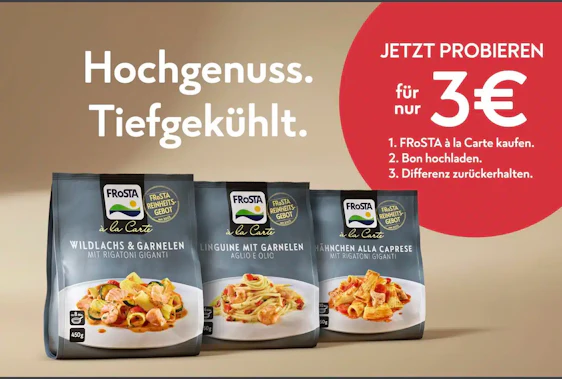 🍝 FRoSTA à la Carte für max. 3 € dank Cashback