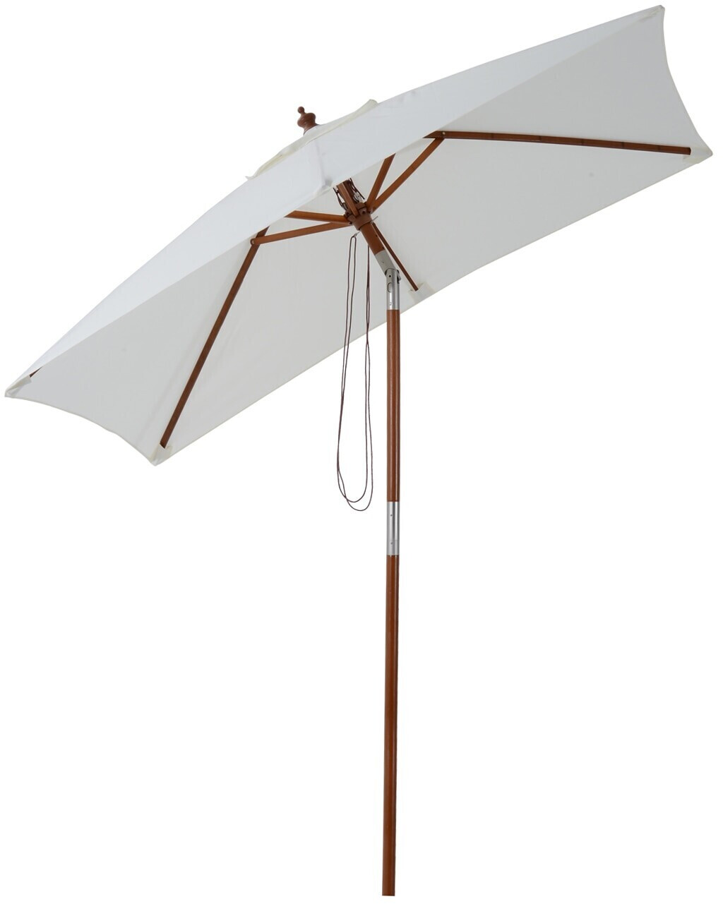 Outsunny Gartenschirm 3-stufig Holz+Polyester Creme (84D-017CW) mit 9,99€ Rabatt