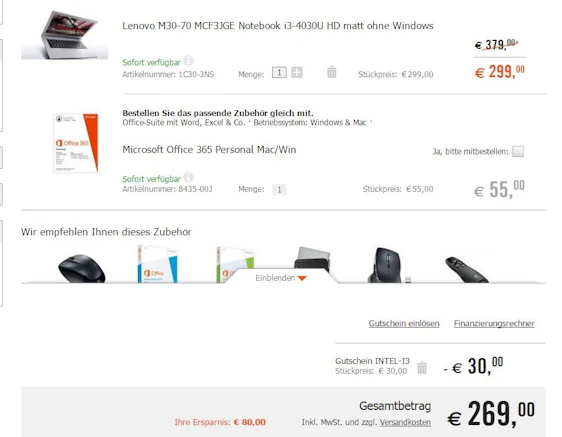 Lenovo M30-70 für 260€ - 13" Notebook mit Intel i3-4030U, 4GB RAM, mattem Display, und 500GB *UPDATE2*
