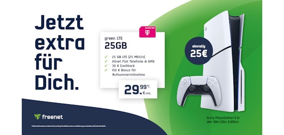 5 GB Telekom Allnet-Flat + Playstation 5 Slim Disc Edition für 29,99€/Monat