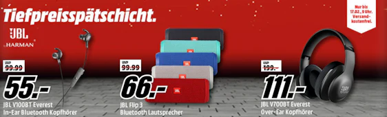 Tiefpreisspätschicht bei Media Markt - Günstige JBL-Produkte