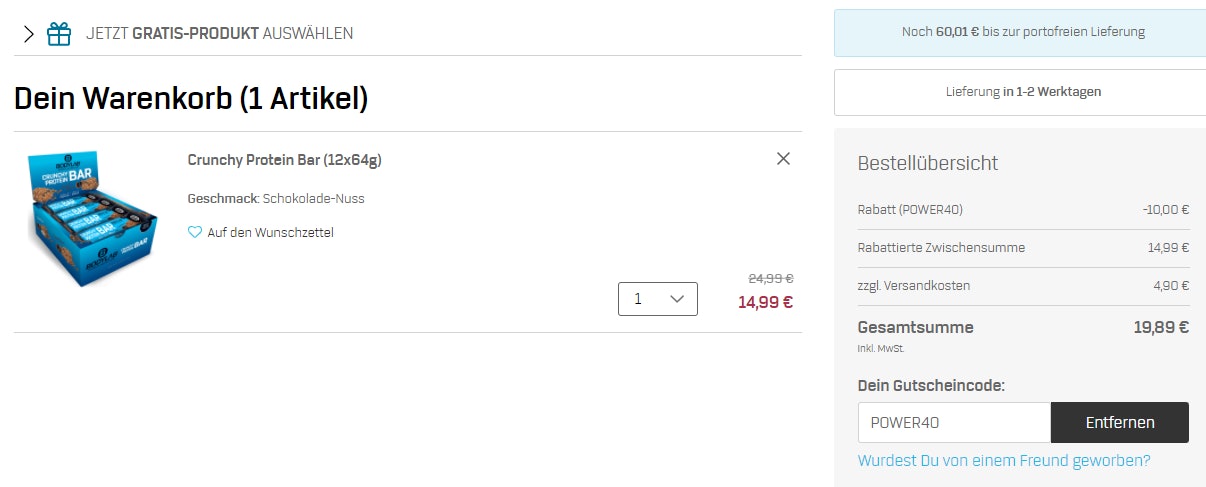 Bodylab24-Powersale-Warenkorb