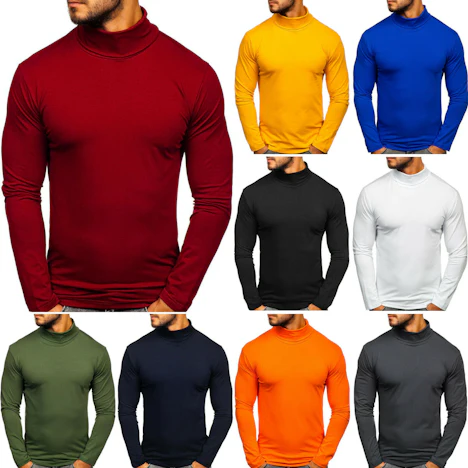 Langarmshirt Sweatshirt Pullover Classic Rollkragen Herren BOLF 1A1 Basic