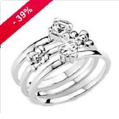 s.Oliver - Damen Ring / Ringset 3-tlg. 925 Silber mit Zirkonia für 18€ statt 30€ (39% Rabatt)