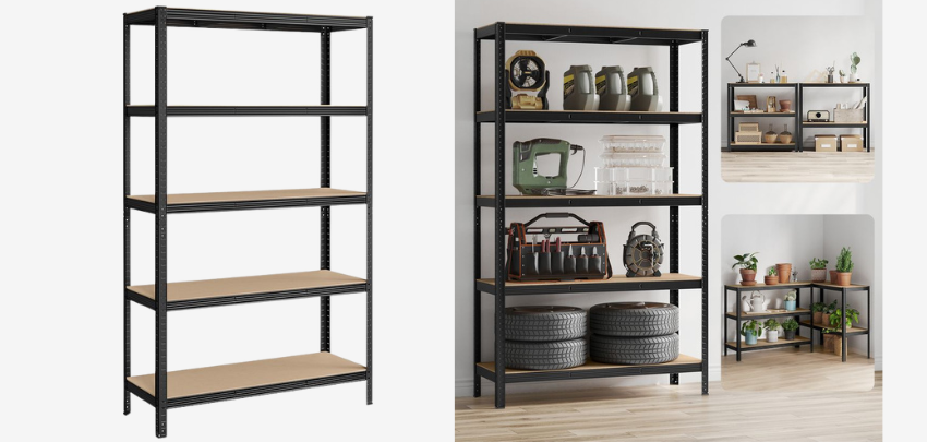 Songmics Schwerlastregal für 47€ - 5 Ebenen, bis 175kg/Boden, höhenverstellbar