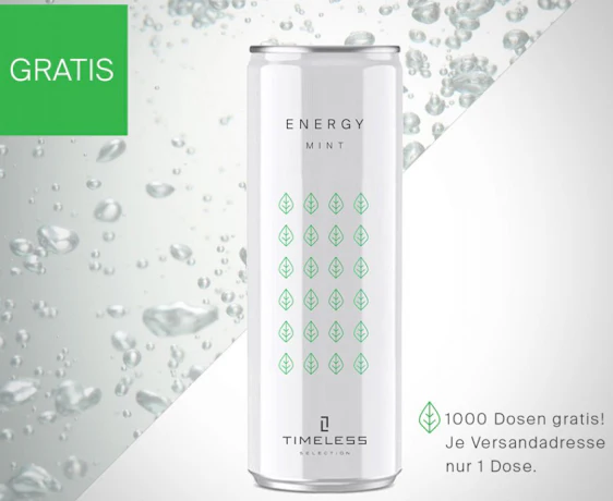 Energy Drink Dose: Timeless Mint gratis bestellen
