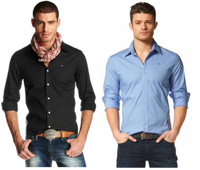 Hilfiger Denim Hemd Sabim Shirt für 20€ - in schwarz oder hellblau