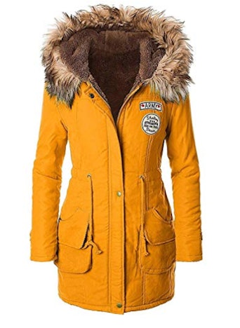 YYZYY Damen Winterjacke Parka Mit Kapuze / Baumwolle