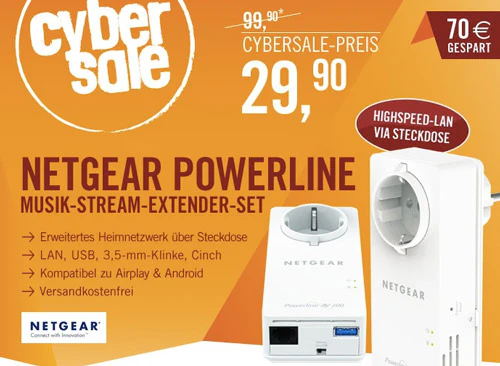 Netgear Powerline Musik Stream Box Bundle für 25€ *UPDATE2*