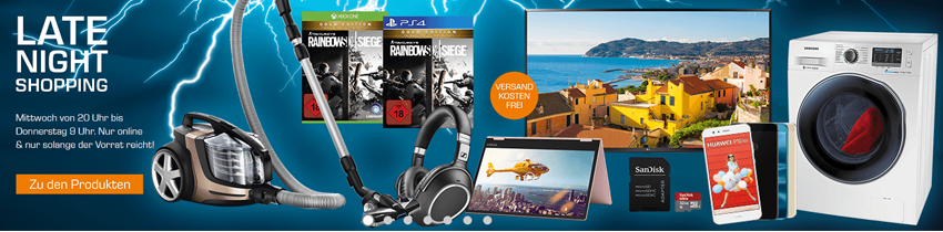 Saturn Late Night Shopping in der Übersicht - z.B. Lenovo Yoga A12 in Rose Gold für 299€