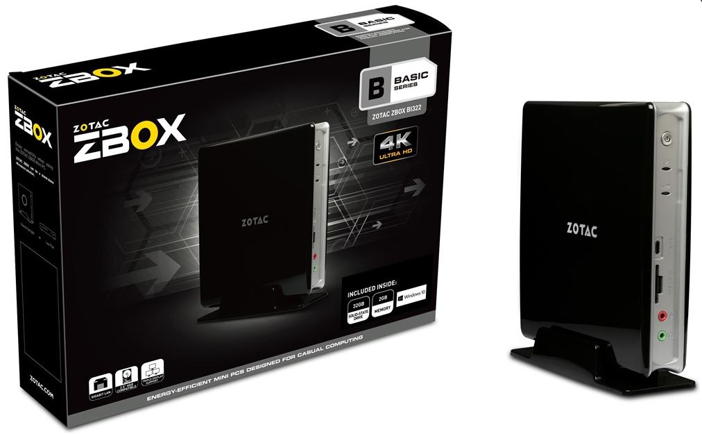 Zotac ZBOX BI322 Plus für 158€ - Mini-PC mit 2 GB RAM, 32 GB SSD und Windows 10