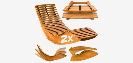 Mega Preis!😎 2er-Set Casaria Saunaliege Java für 145€ - FSC-zertifiziert, klappbar, Schaukelfunktion