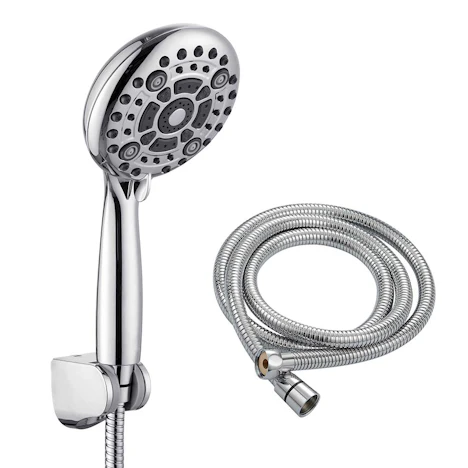 Universal Handbrause mit Schlauch und Halterung, 6 Strahlarten