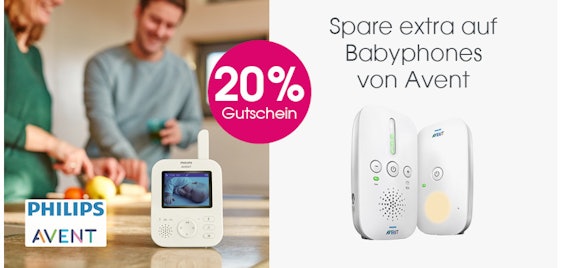 20% Rabatt auf Philips Avent Babyphones bei Babymarkt - z. B.: Philips Avent DECT Babyphone SCD735/26 für 128€