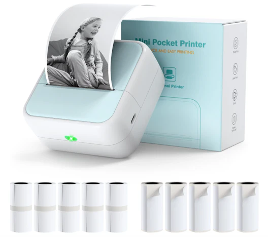 Bisofice S1 Mini Drucker für Smartphone mit 11 Rollen Druckerpapier 29,99€(statt 49,99€)