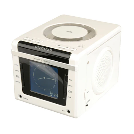 CD-Uhrenradio mit Wecker in weiß für 19,90 EUR inkl. Versand