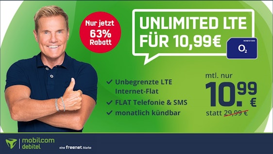 Letzte Chance! 🤯 o2 Free Unlimited Basic für 10,99€ im Monat » unlimitiertes LTE-Datenvolumen, Allnet- und SMS-Flat 💥