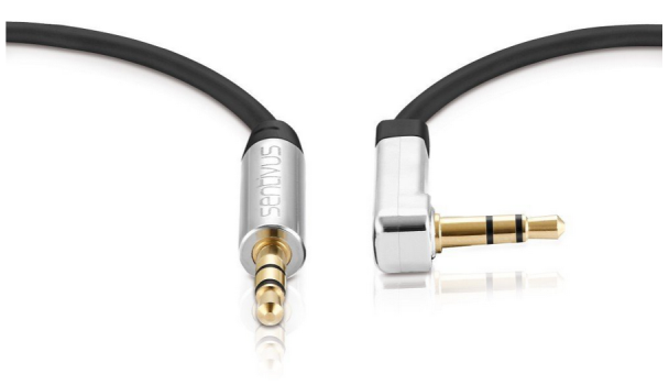 3,5mm Klinke-Audio-Kabel für 1,99€ - mit Winkel und 0,5m lang