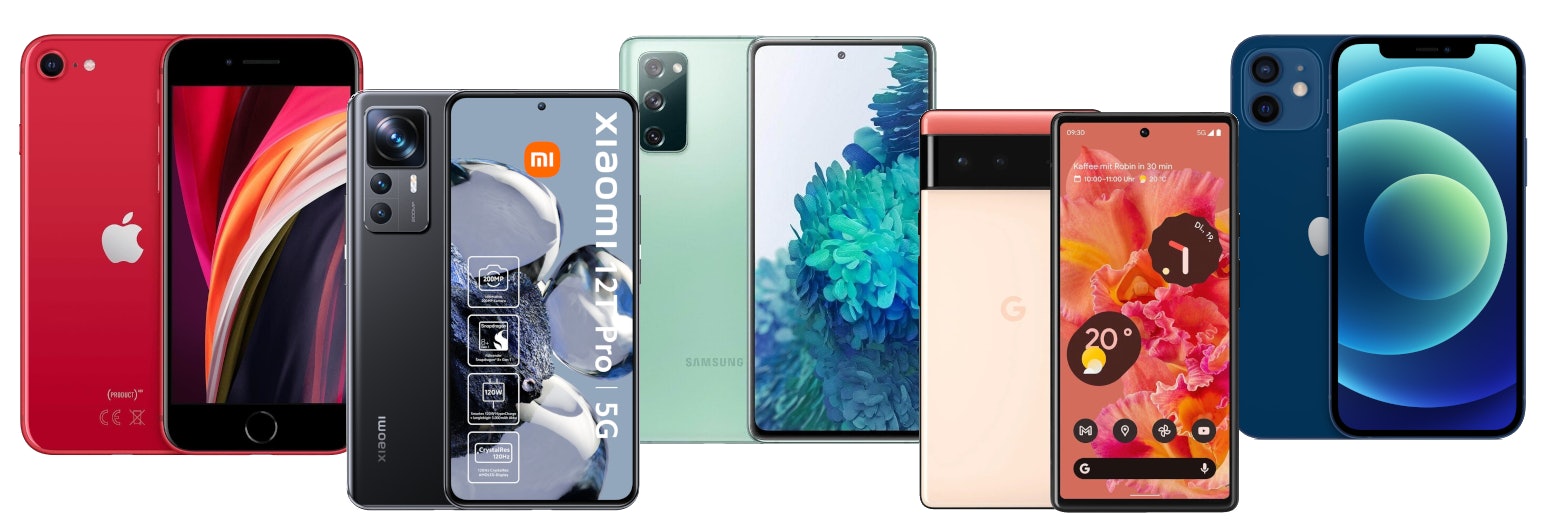 Smartphones-Uebersicht Smartphones Apple Xiaomi Samsung Google