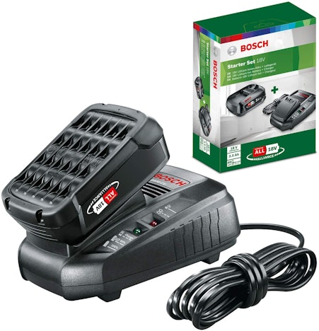 Bosch AL 1830 CV Ladegerät + PBA 18V 2,5 Ah Akku für 40€ – Starter-Set kompatibel mit 18V-Serie