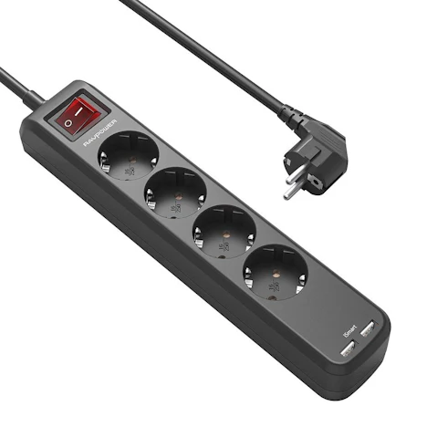 RAVPower 4-Fach Steckdosenleiste mit 2 iSmart USB Anschlüssen für 9,99 EUR