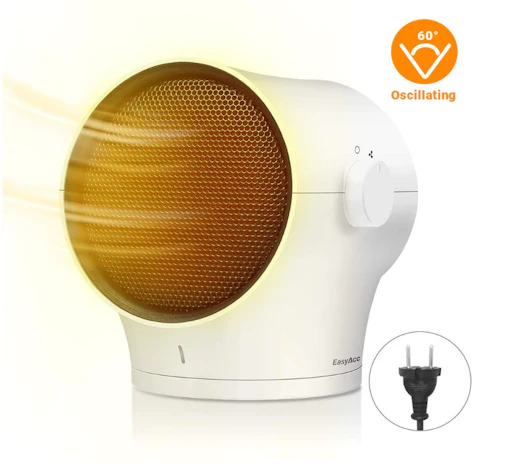 30%-off Mini Heizlüfter Keramik Heizlüfter 1000W mit LED für Schreibtisch Wohnzimmer Büro Babyzimmer