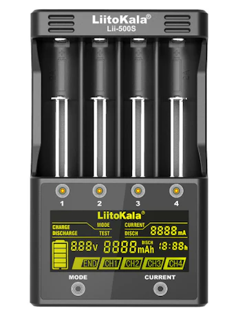 LiitoKala lii-500S Akkuladegerät für 4 Akkus